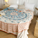 GobekUsa Cotton Gauze Summer Blanket, Soft Breathable Single Double Bed Nap Blanket