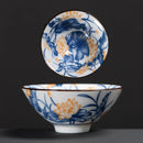 GobekUsa Blue & White Ceramic Kung Fu Tea Cup - Japanese Style Porcelain Sake Cups