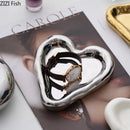 GobekUsa Heart-Shaped Jewelry Stand Tray: Earrings & Necklace Display Plate