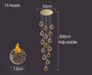 GobekUsa Crystal Chandelier LED Pendant Light for Modern Duplex Building Staircase