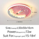 GobekUsa Kids' Cartoon Unicorn Rocket LED Ceiling Light for Bedroom Study Room