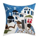 GobekUsa Coastal Chic Blue Geometric Cushion Cover 45x45cm Soft Cotton Breathable Zipper