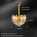 GobekUsa Gold Amber Crystal Chandelier Lights Modern Room Decor Hanging Lamp