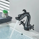 GobekUsa Dragon Style Bathroom Basin Faucet with Hot Cold Water Mixer Tap