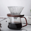 GobekUsa Glass Coffee Pot with V-Shaped Spout and Vertical Stripes, 350ml/500ml