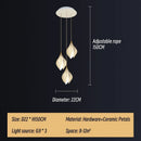 GobekUsa Ceramic LED Staircase Pendant Light Two-Tone Adjustable for Living, Dining, Bedroom