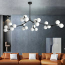 GobekUsa Glass Ball LED Chandelier Molecular Pendant Lighting for Living Dining Bedroom