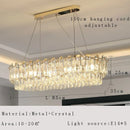 GobekUsa Crystal Pendant Chandelier Modern Luxury Dimmable Island Light Minimalist Home Decor