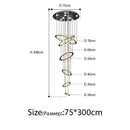 GobekUsa Crystal Rings Chandelier: Modern Luxury Staircase Lighting Fixture