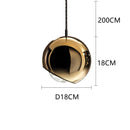 GobekUsa Gold Chrome Ball Pendant LED Light for Kitchen, Bedroom, Dining Room