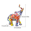 GobekUsa Elephant Resin Figurine: Graffiti Animal Statue for Home Feng Shui Decor