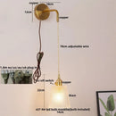GobekUsa Clear Glass LED Wall Lamp Pull Chain Switch Modern Luxury Home Decor