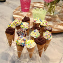 GobekUsa Ice Cream Cone Holder Stand: Durable Acrylic Display Rack for Cupcakes & Cones