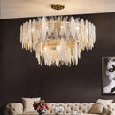 GobekUsa Gold LED Glass Chandelier for Dinning Living Room Bedroom_main keyword: Pendant Lamps