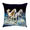 GobekUsa Galloping Horse Pillowcase: Wild Horse Print Linen Cushion Cover for Home Decoration