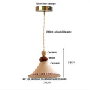 GobekUsa LED Rose Flower Pendant Lamp Ceramic Wood Nordic Modern Hanging Light