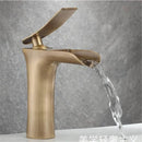 GobekUsa Antique Bronze Waterfall Bathroom Faucet with Hot & Cold Mixer Tap
