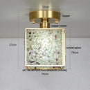 GobekUsa Crystal Glass LED Ceiling Light Copper Canopy Nordic Modern Design