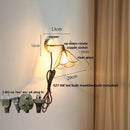 GobekUsa Gray Glass LED Wall Lights, Pull Chain Switch, Modern Nordic Design