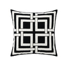GobekUsa Geometric Embroidered Cushion Cover - Modern Black & White Pillowcase for Home Sofa