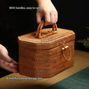 GobekUsa Handwoven Rattan Storage Box Tea Food Container Organizer