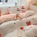 GobekUsa Cartoon Embroidered Cotton Bedding Set for King/Queen Beds