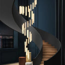 GobekUsa Crystal LED Chandelier: Luxury Staircase Pendant Light for Living Room.