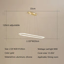 GobekUsa Gold Oval LED Chandelier Dimmable Dining Room Pendant Light Fixture