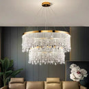 GobekUsa Crystal Chandelier: Modern Nordic LED Pendant Lighting Fixture for Luxe Home Decor