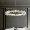 GobekUsa Luxe Crystal Pendant Light - Dimmable LED Art Deco Circle Lamp
