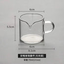 GobekUsa Espresso Glass Cup with Wooden Handle & Measuring Cup Milk Latte Jug