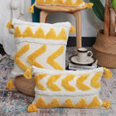 GobekUsa Boho Chenille Tufted Pillow Case with Tassels for Home Fall Decor