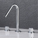 GobekUsa Gold Basin Faucet: Black Brass Widespread Bathroom Tap with Chrome Finish