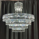 GobekUsa Large Crystal Chandelier Chrome Hanging Lamp for Dining Room Decor