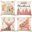 GobekUsa Christmas Pillowcase Collection - Festive Sofa Decor with Christmas Tree, Elk, Snowman