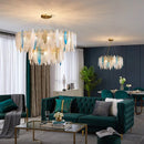 GobekUsa Gold LED Glass Chandelier for Dinning Living Room Bedroom_main keyword: Pendant Lamps