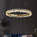 GobekUsa Crystal Gold Ring LED Chandelier for Home Decoration Luxurious Living Room Dining Bedroom