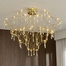 GobekUsa Deluxe Crystal Star Lamp: Designer LED Lighting for Modern Living Room & Villa