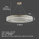 GobekUsa K9 Crystal Ring Pendant Light: Deluxe LED Interior Decoration for Living Room, Bedroom & Restaurant