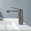 GobekUsa Gold Gray Bathroom Faucet Single Handle Mixer Sink Tap Deck Mounted