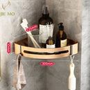 GobekUsa Gold Bathroom Corner Shelf: Wall-Mounted Triangle Storage Rack for Toiletries