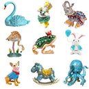 GobekUsa Crystal Animal Figurines Trinket Box Hand Painted Ring Holder Dresser Decor Wedding Gift