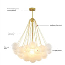 GobekUsa Glass Ball LED Chandelier Pendant - Modern Hanging Light Fixture for Dining Room