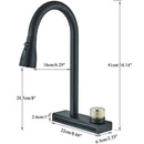 GobekUsa Black Rainwater Kitchen Faucet Flexible Pull Out 3 Way Nozzle Mixer Tap