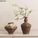 GobekUsa Ceramic Vase: Wabi-sabi Style, Retro Floral Arrangement, Room Decor