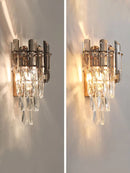 GobekUsa Crystal Gold LED Wall Sconce - Modern Luxury Wall Lamp for Living Room Bedroom Stairs