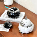 GobekUsa Garlic Duck Ceramic Ashtray with Lid - Unique Desk Decoration and Smoking Accessory