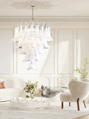 GobekUsa French White Glass Pendant Lights: Luxury LED Hanging Lamps for Living & Dining Rooms