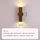 GobekUsa LED Wood Wall Lamp: Nordic Style Walnut Sconce for Bedroom, Study, and Living Room