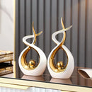 GobekUsa Ceramic Abstract Figurine Set for Elegant Home and Office Decor